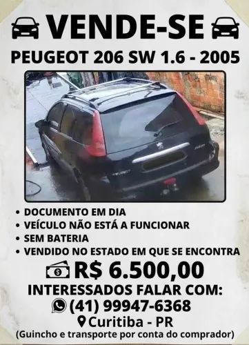 Peugeot 206 SW Feline 1.6/ 1.6 Flex 16V 5P 2005
