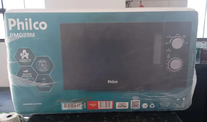 Microondas Philco 20L Preto de Botões