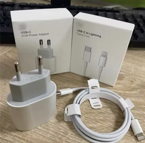 Carregador iphone: cabo USB C +fonte tipo C