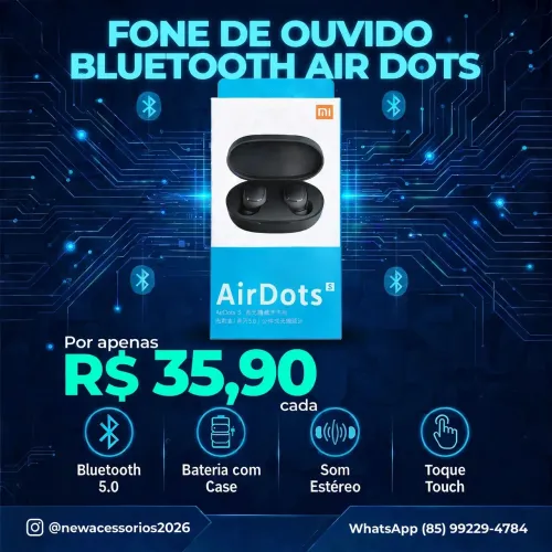 Fone de ouvido bluetooth AirDots
