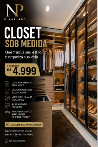 ? CLOSET SOB MEDIDA EM MDF - ALTO PADRÃO | A PARTIR DE R$ 4.999