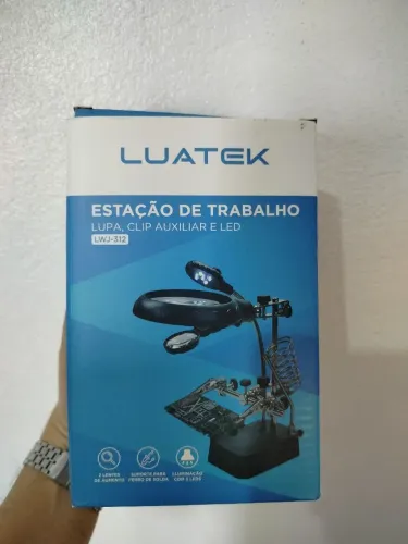 Estação de trabalho técnico de solda componentes Lupa dupla, garra e Led