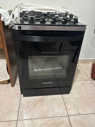 Fogão Brastemp 4 Bocas de Embutir Preto com Mesa de Vidro