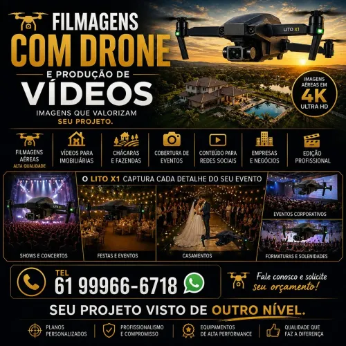 Filmagens com Drone, eventos e locais.