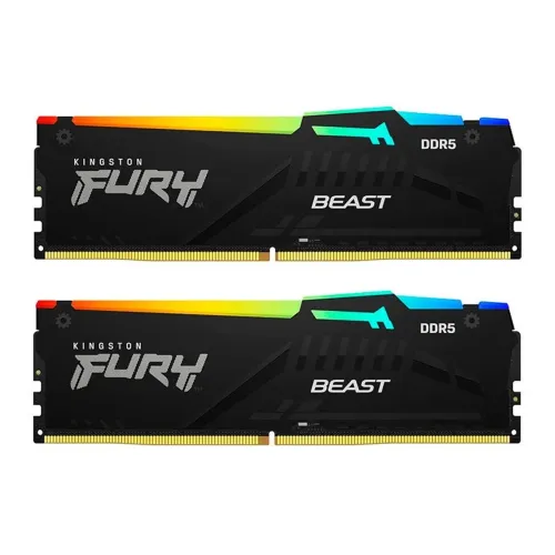 2 Memórias RAM Kingston Fury Beast RGB 16GB (32GB totais) DDR5 5600mhz CL40