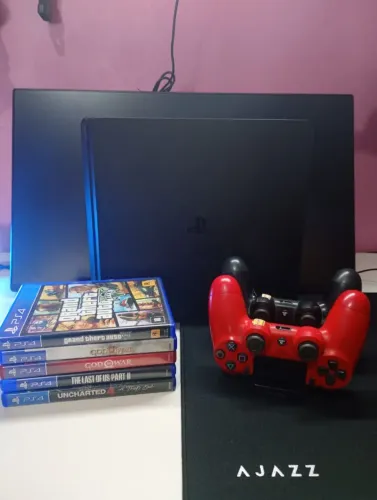 Ps4 Slim 1tb com 2 controle e 5 mídia física