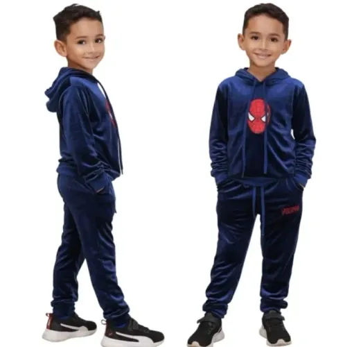 Conjunto veludo infantil de frio