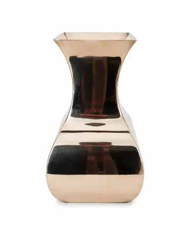 Vaso Decorativo Art Déco Banhado a Prata - Design Geométrico Vintage
