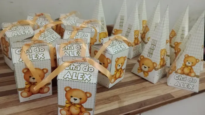 Kit dupla papelaria personalizada pacote com 30 unidades - Chá de revelação