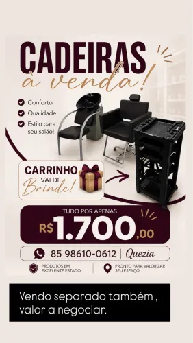 LAVATÓRIO E CADEIRA SALÃO DE BELEZA