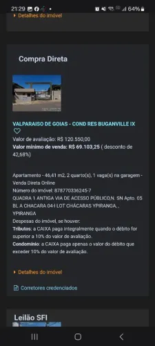 Imóveis de leilao avista com desconto de 30 a 70% ótimo pra investimento
