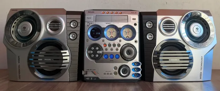 Mini System Philips FwM922 7500Watts Cd Auxiliar Leia Descrição Sony Aiwa