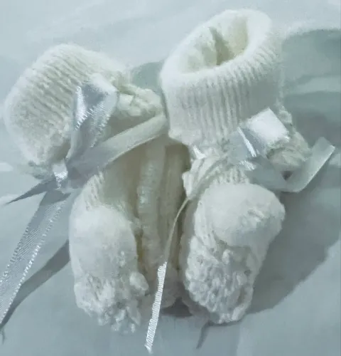 Sapatinho de tricô para bebê