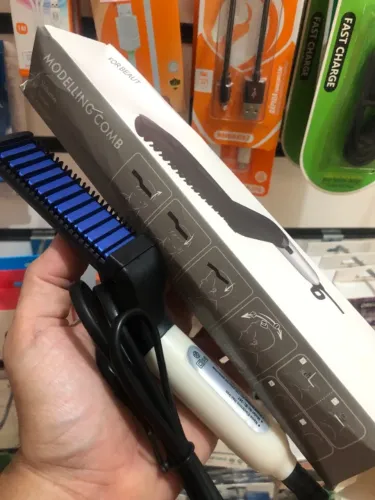 Chapinha Pente Elétrico - Alisador Barba e Cabelo Masculino