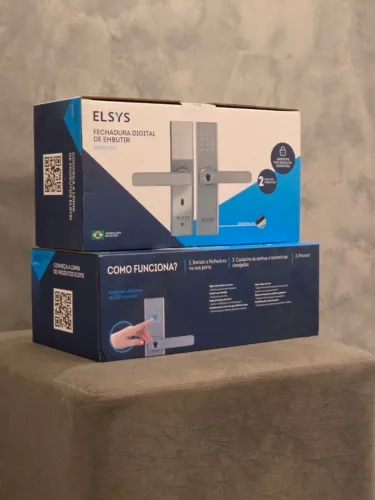 Fechadura Digital de Embutir Com Biometria Esf-DE2000B Elsys
