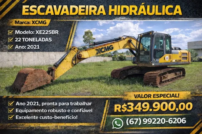 BAIXOU PRA VENDER! Escavadeira XCMG 22ton 2021 