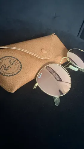 Óculos Ray-Ban Round Metal Original RB3447 Rosa Espelhado - Tam 50