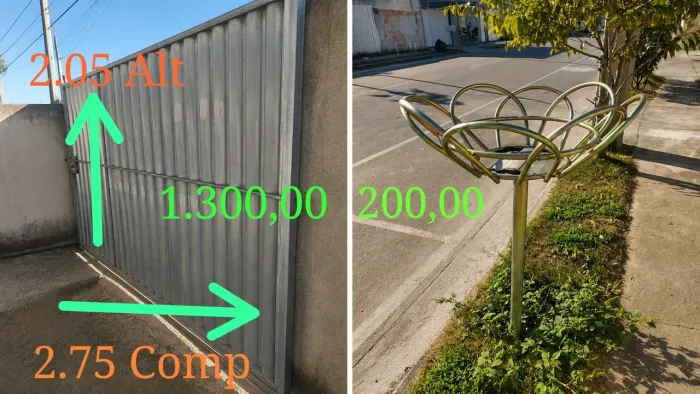 Portão e lixeira