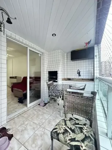 Apartamento à venda na Ocian, em Praia Grande 1 quadra da praia- sacada gourmet