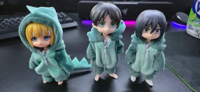 Attack on titan Eren, Mikasa e Armin, action figure OB11