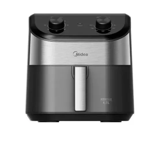 Fritadeira Air Fryer Wide Max Midea, 4,5L FWM45P, Preto/Inox