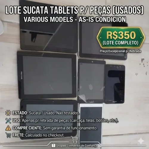 Lote De Tablets Sucata Para Retirada De Peças Multimarcas Usado