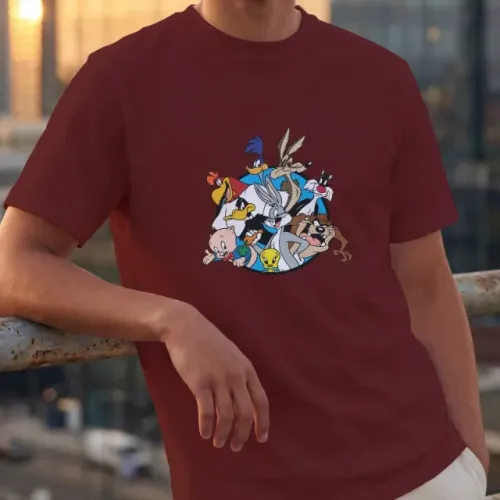 Camiseta Looney Tunes na cor Bordô tam.M peça nova e sem defeitos