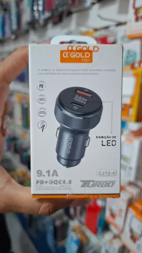 Carregador automotivo turbo USB-C e USB