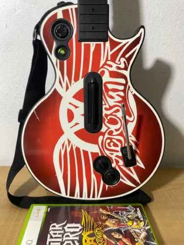Kit Guitarra Guitar Hero Gibson Les Paul + Jogo Xbox 360 Aerosmith