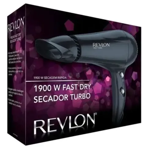 Secador de Cabelo Revlon 1900W Fast Dry Turbo