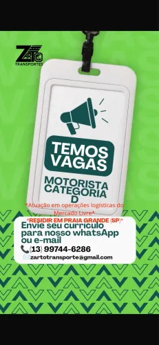 Vaga Motorista Cat. D