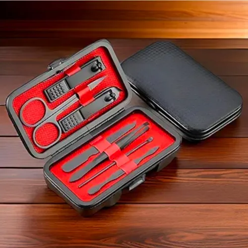 Kit Cortador de Unha 7 Peças Portátil em Aço Inoxidável