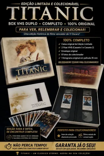 Titanic VHS edição especial Box original 2 fitas item de colecionador 