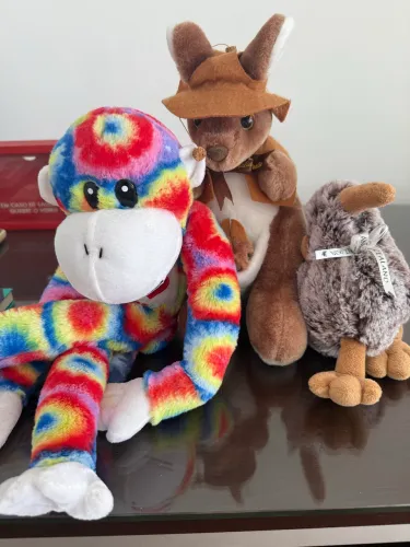 Bichos pelúcia comprados eua Austrália e Nova Zelândia
