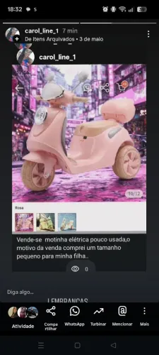 Vende-se motinha elétrica pouquíssima usada