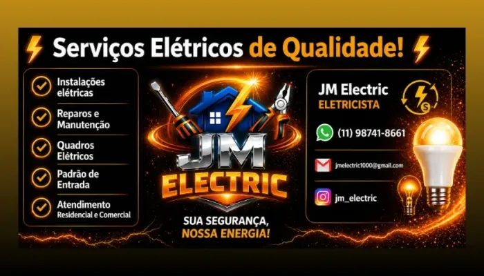 Serviços de eletricista para residências e comércios