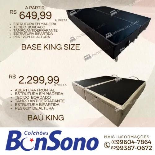 Base convencional ou base baú king size bonsono pronta entrega