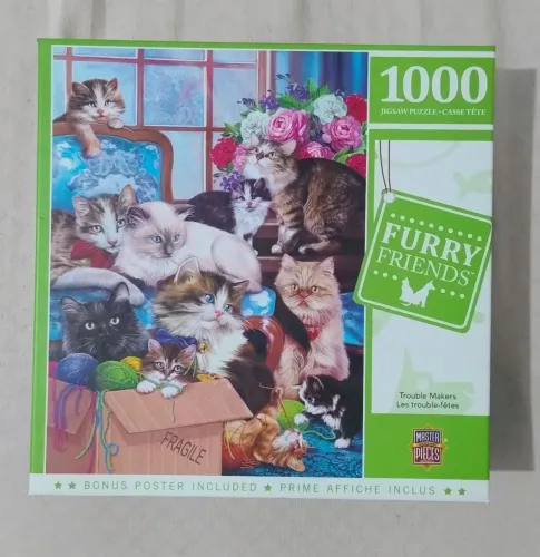 Quebra cabeças master pieces gatinhos 1000 peças