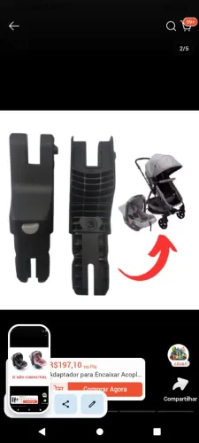 Adaptador para Encaixar Acoplar Bebê Conforto Wizz no Carrinho de Bebê Poppy Cosco