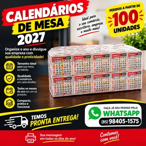 Calendário 5x5cm