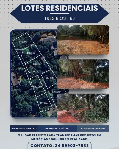 Terrenos imperdíveis em Três Rios RJ.