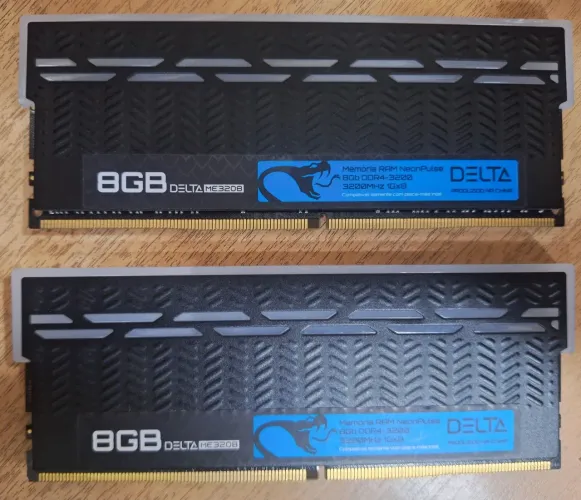 2 MEMÓRIAS RAM DDR4 8GB CADA TOTAL 16GB 3200 MHZ DELTA PARA INTEL