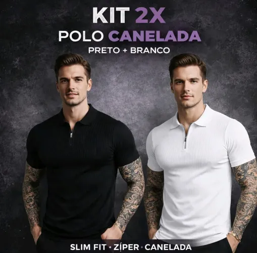 Kit 2 Camisas polos canelada (pronta entrega)