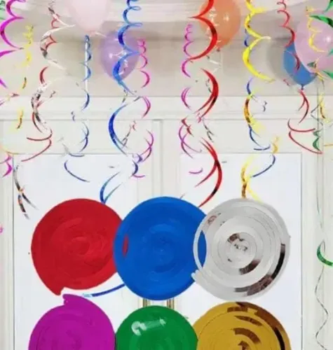 Conjunto de 6 Peças De Fitas Espirais Para Decoração de Festas