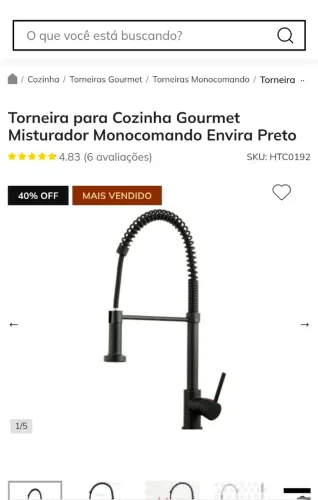 Torneira para Cozinha Gourmet Misturador Monocomando