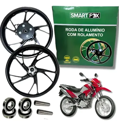PAR RODA LIGA LEVE Bros 125/150/160 Disco Pé de Galinha 