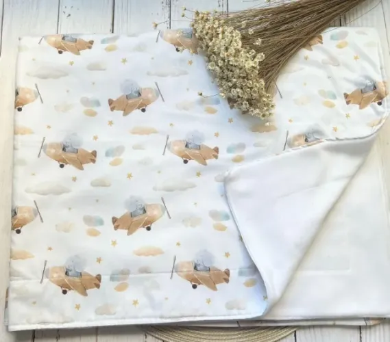 Manta para bebe tricoline/malha soft