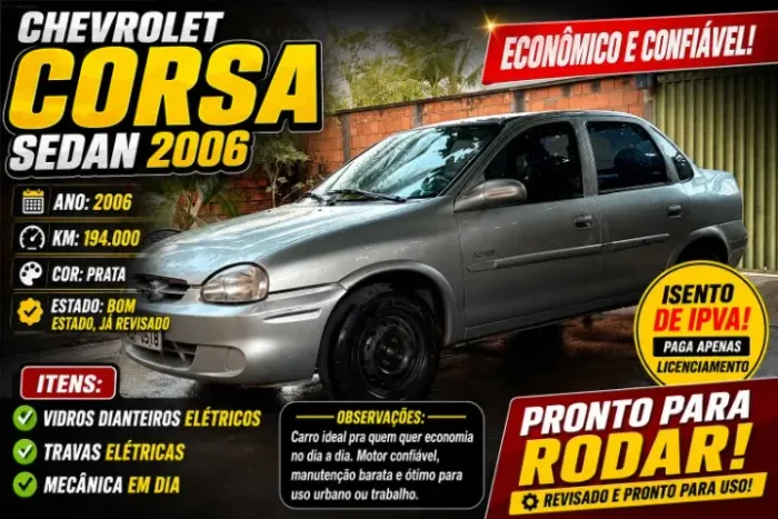 Chevrolet Corsa SED Class.life 1.0/1.0 Flexpower (álcool) 2007