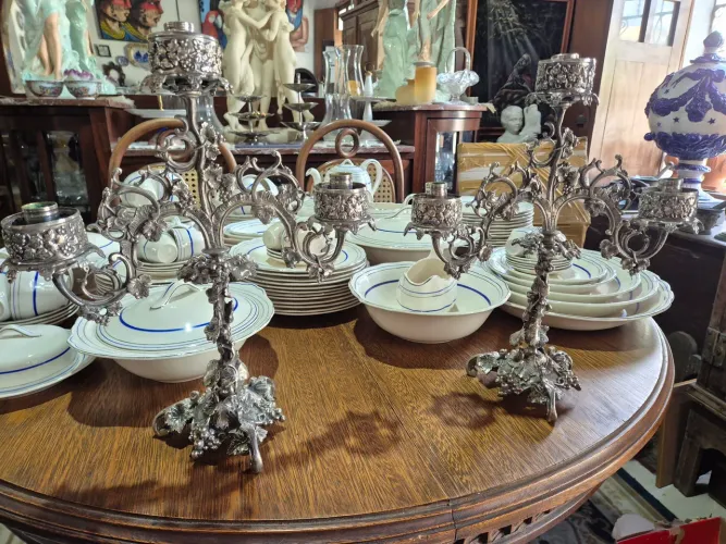 Par de castiçais antigos art nouveau