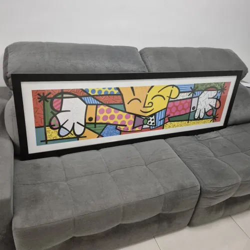 Quadro gravura de Romero B., adquirido na arte própria. Com moldura e vidro ótimos. R$300